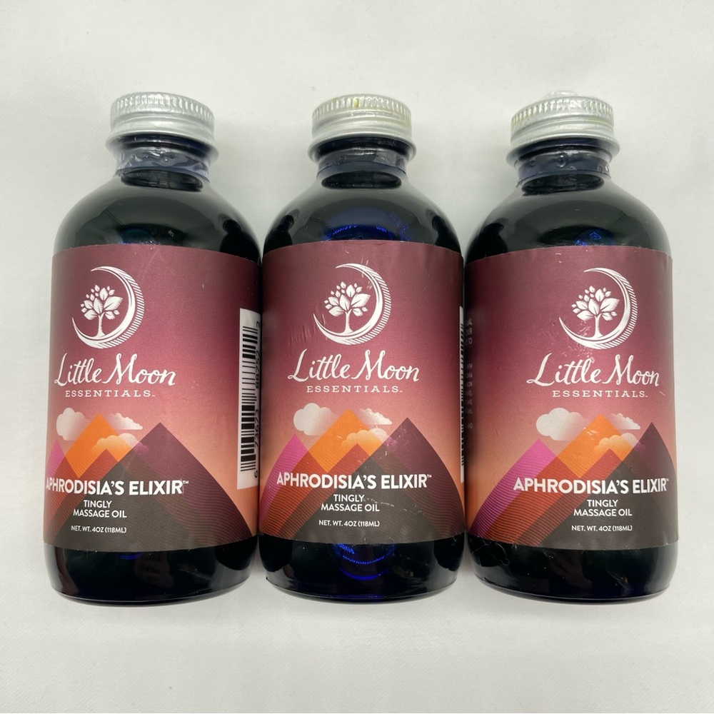 3 Little Moon Essentials Tingly Massage Oil Aphrodisia's Elixir New 3 Bottles